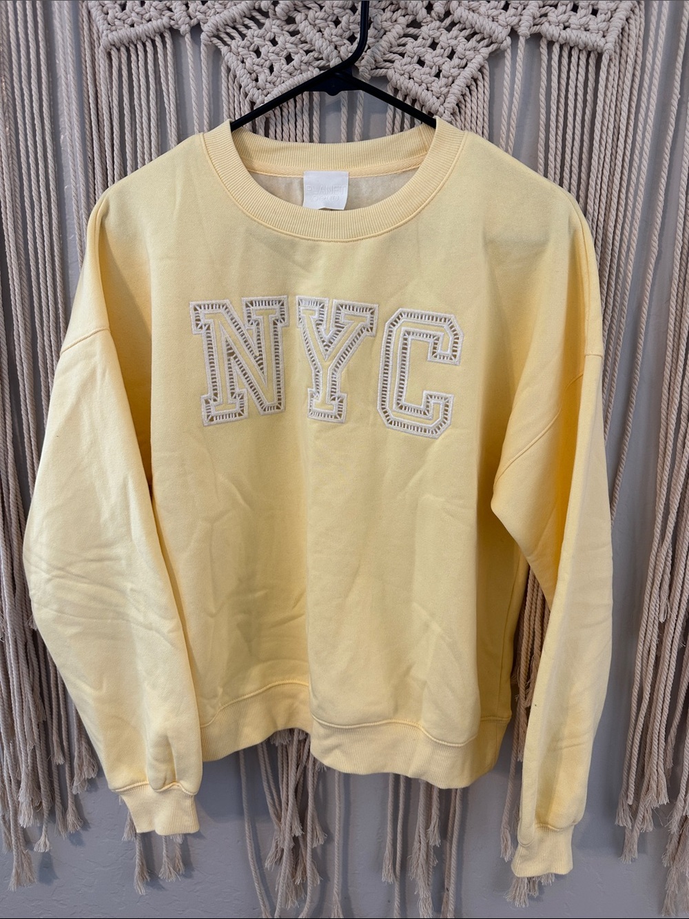 Planet Gold Pale Yellow NYC Crewneck Sweater